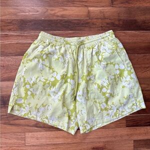 Outdoor Voices Yellow and White Floral Women's Shorts